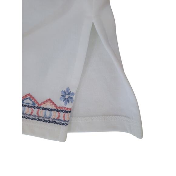 Alfred Dunner Embroidered Shirt White/Blue/Red Beaded Sz M - Picture 7 of 7